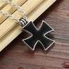 Titanium Steel Black Cross Pendant Necklace