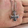 Titanium Steel Black Cross Pendant Necklace
