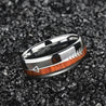 Natural Wood & Arrow Design Tungsten Ring For Men's