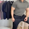 Men's Solid Color Muscular Polo Shirts