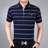 Men's Striped Breathable Polo Shirts