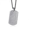 Military Dog Tag Pendant Necklace for Men Gray Metal