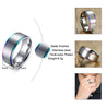 Black Stainless Steel Ring for Men With Rainbow Line