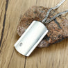 Simple ID Dog Tag Pendant Necklaces for Men with Cubic Zirconia 24" Curb Chain