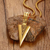 Gold Color Arrowhead Pendant Necklace for Men