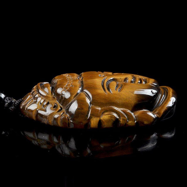 Tiger's Eye Buddha Pendant Necklace