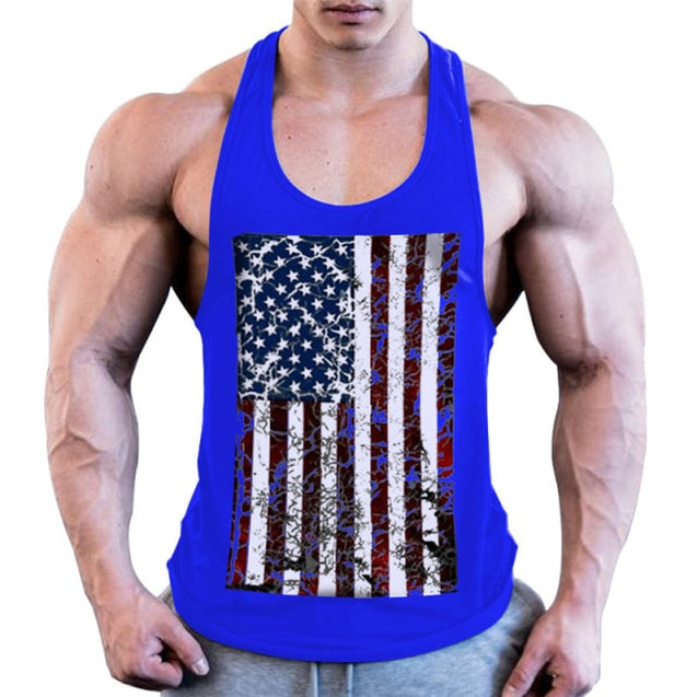 Men's USA Flag Print Tank Tops
