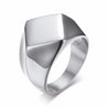 Signet Ring for Men Stainless Steel Flat Top Ring
