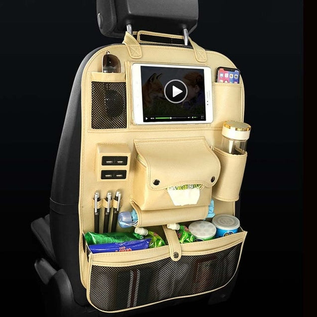 Car Back Seat Organizer With USB Charging Port