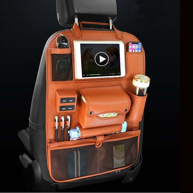 Car Back Seat Organizer With USB Charging Port