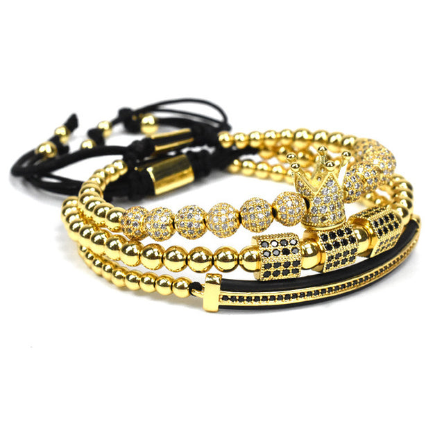 Luxury Royal Crown Beaded Bracelet Set