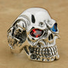 Gothic Skull Ring With CZ Crystal Eyes
