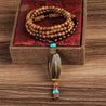 Buddhist Mala Wood Beads Necklaces