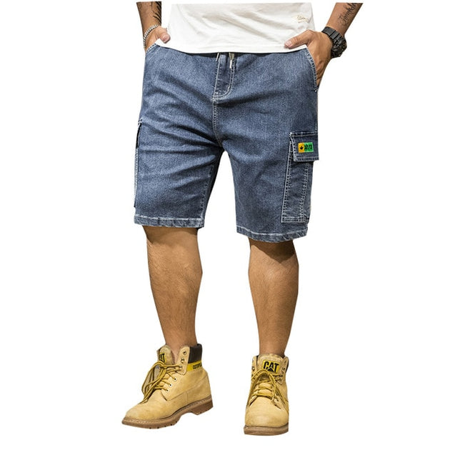 Men's Loose Blue Denim Shorts