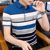 Men's Pure Cotton Striped Polo Shirts