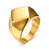 Signet Ring for Men Stainless Steel Flat Top Ring