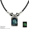 Zodiac Signs Constellation Luminous Leather Necklace Horoscope Necklace
