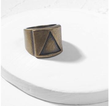 Geometric Triangle Stainless Steel Mens Ring