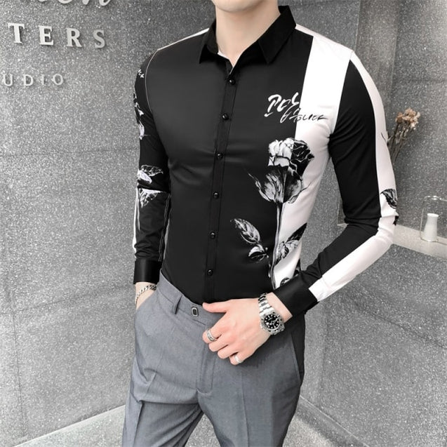 Men's Fashion Patchwork Color Shirt