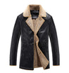 Men's Fur Collar Leather Jacket Slim Fit