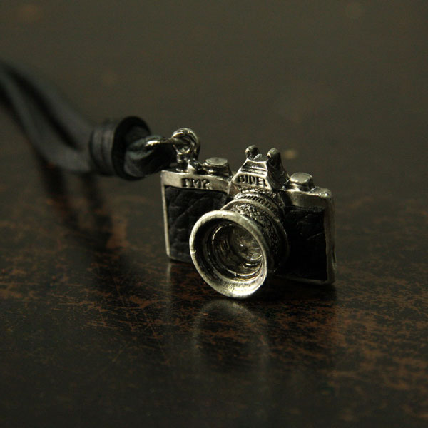 Leather Necklace With Camera Pendant