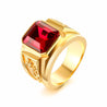 Men's Signet Ring With Red Stone