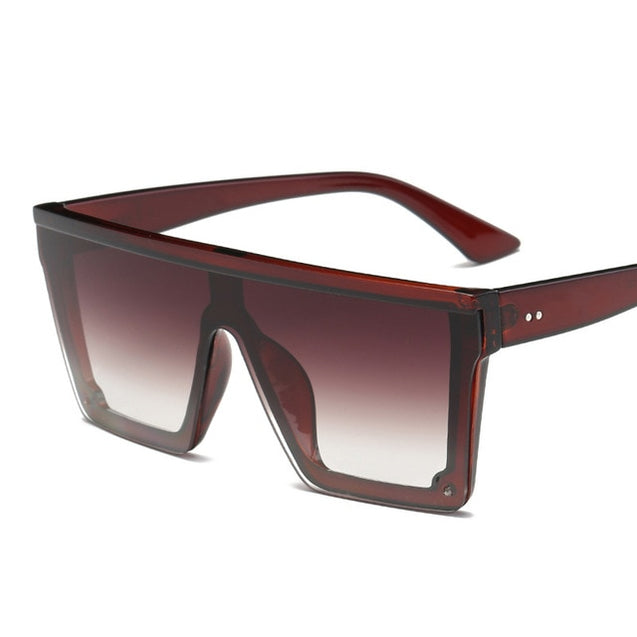 Oversize Square Frame Flat Top Sunglasses