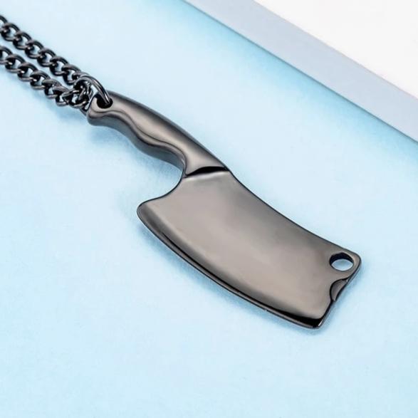 Meat Cleaver Pendant Necklace for Men Chef Blade Necklace