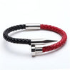 Black & Red  Genuine Leather Nail Bracelet