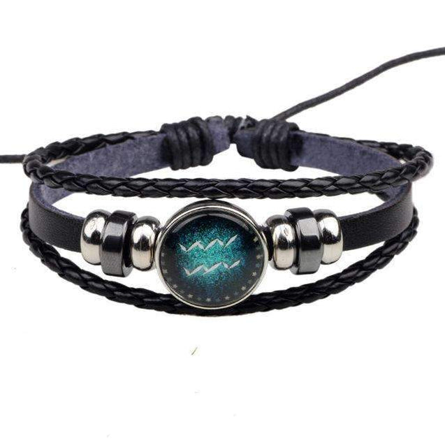 Zodiac Signs Leather Bracelets