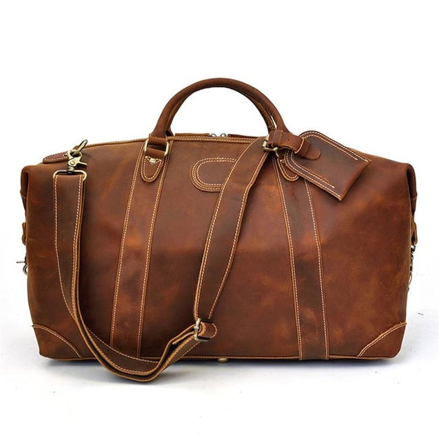 High Quality Crazy Horse Leather Duffle bag