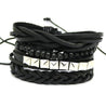 Men's Leather bracelet 4PCS/SET