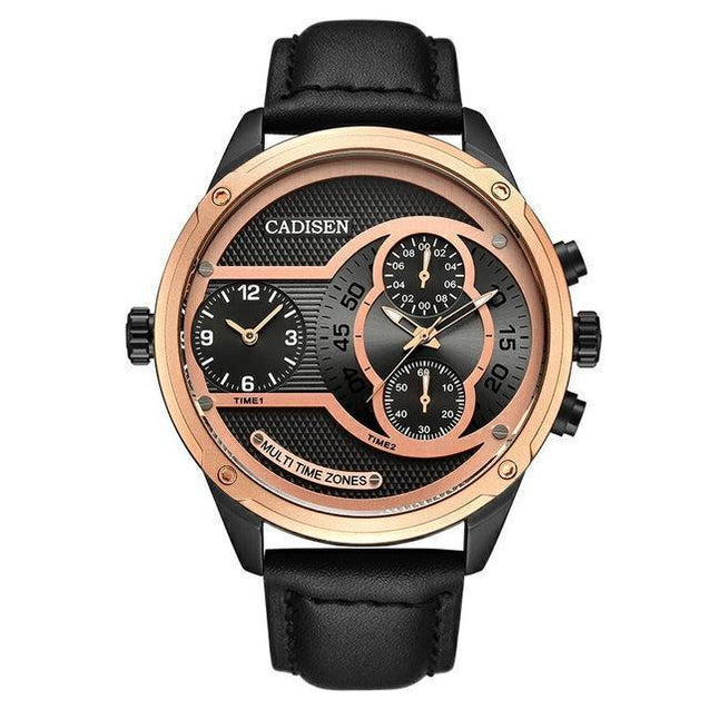 Dual Time Zone Mens Casual Watch